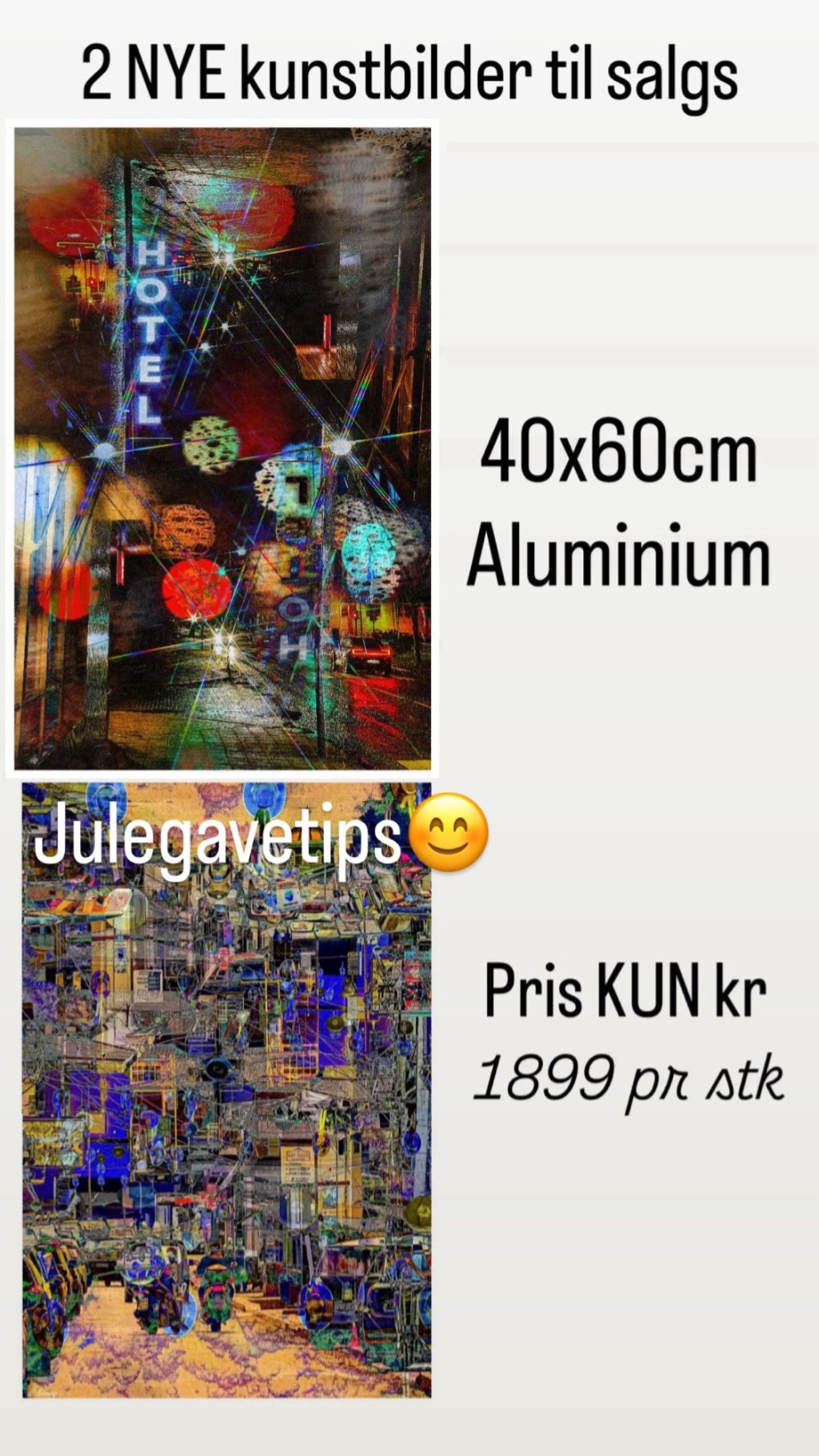 2 nye kunstbilder&nbsp;selges